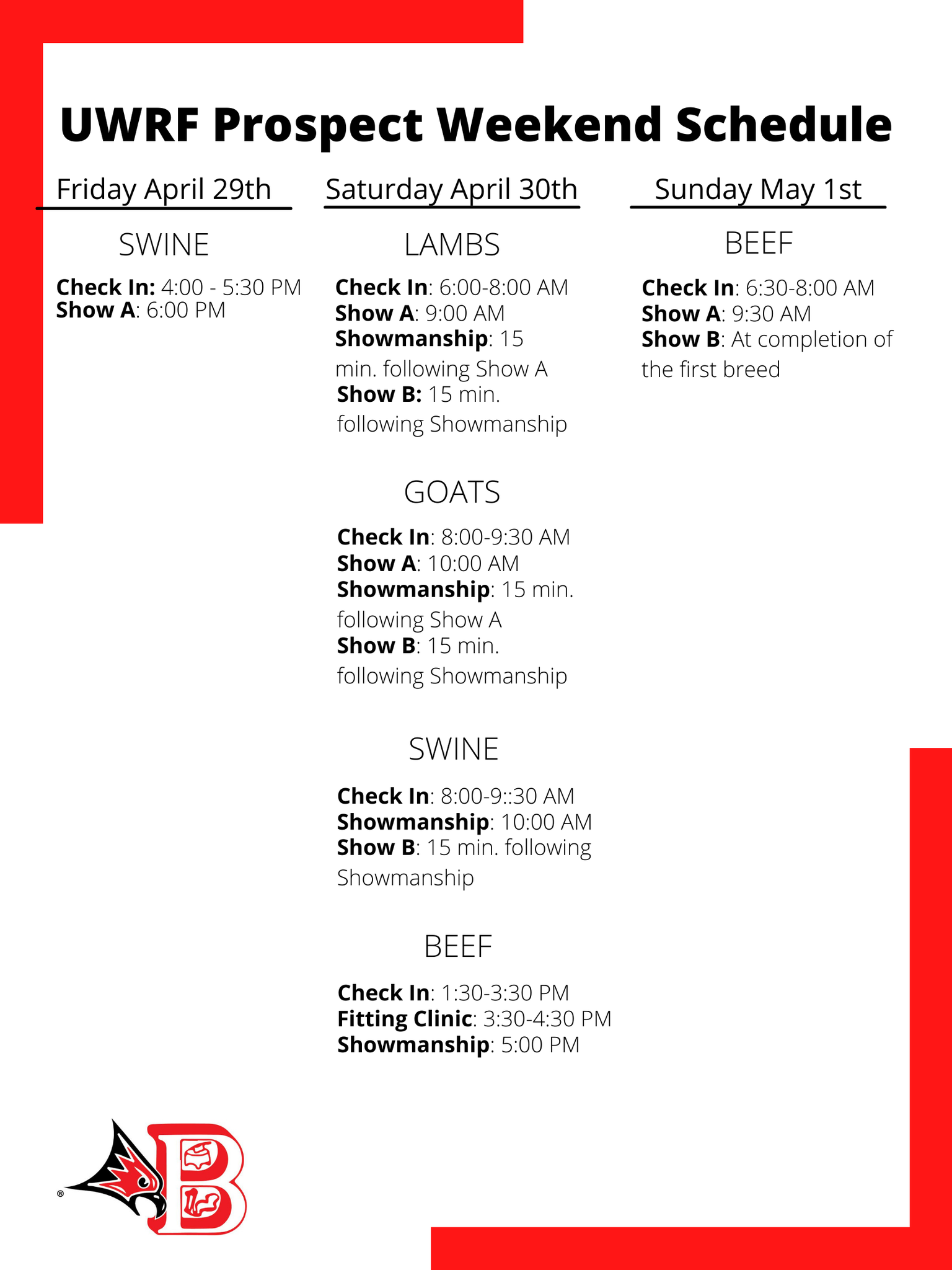 Show Schedule - Wisconsin Show Pig Association
